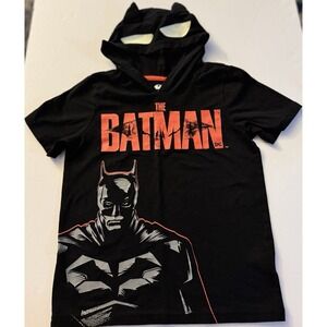 The‎ Batman Black Hooded Graphic T Shirt Boys Kids Size 8 DC Comics